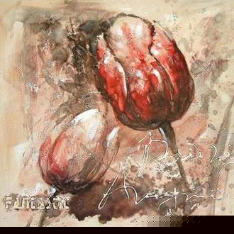 Textured Flowers oil painting